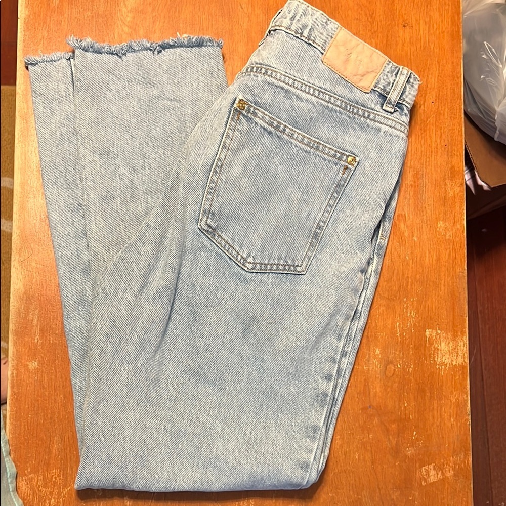 Zara Light Blue Straight Leg Jeans